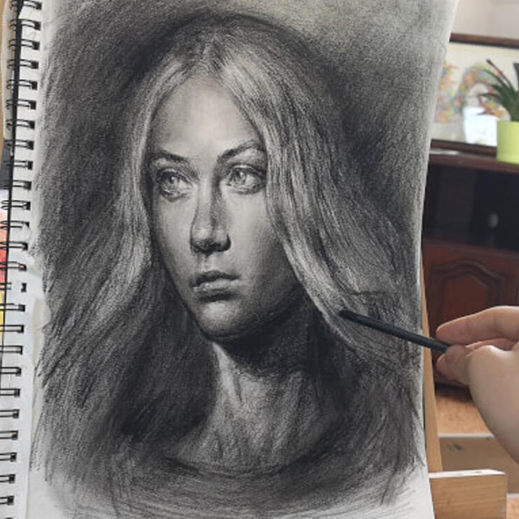 デジタル似顔絵ライブモニター中のお客様との記念写真 - 似顔絵師マキシム(Maxim)