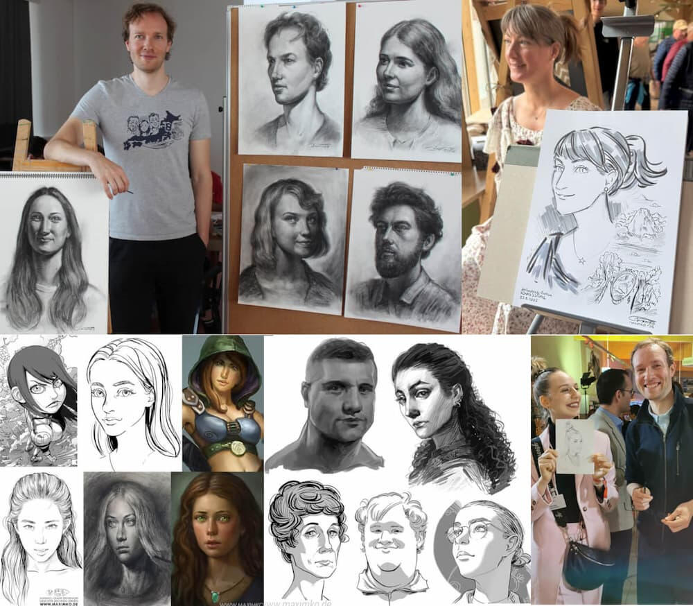 木炭・鉛筆・デジタル|西洋人の顔を描く|鎌ヶ谷のお絵描き教室 鎌ヶ谷のお絵描き教室 講師マキシムと、木炭・鉛筆・デジタルで描いた西洋人のポートレート作品